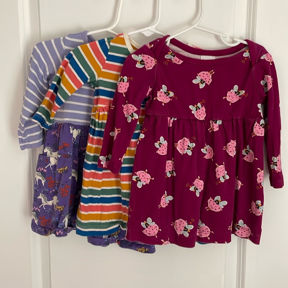 Hanna Andersson toddler girls 3-pack skater dresses